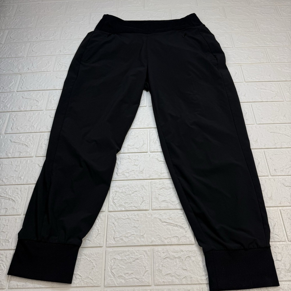 Athleta Womens Soho Joggers Black Pull On Ankle Cuffed Stretch Pants Size 4